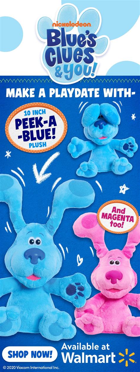 Blue's Clues and You! Peek-A-Blue and Magenta Plush Toys at Walmart | Blue's clues and you ...