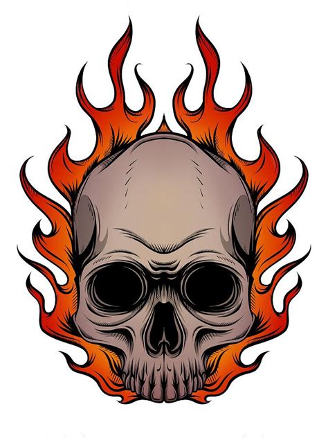 Drawings Of Skulls With Flames