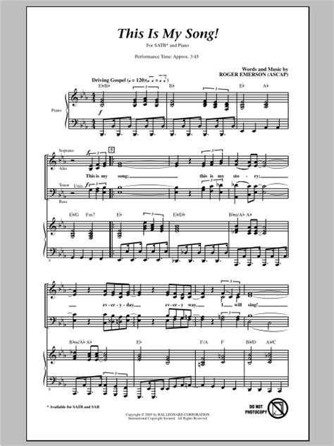 This Is My Song! | Sheet Music Direct