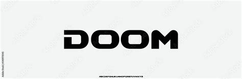 DOOM Modern Bold Font. Regular Italic Number Typography urban style ...