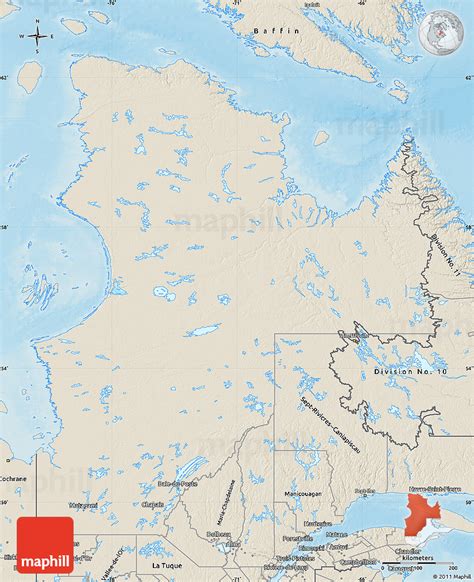 Shaded Relief Map of Nord-du-Québec