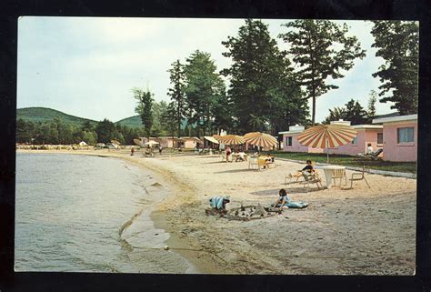 Gilford, New Hampshire/NH Postcard, Silver Sands Motel, Beach Cottages ...