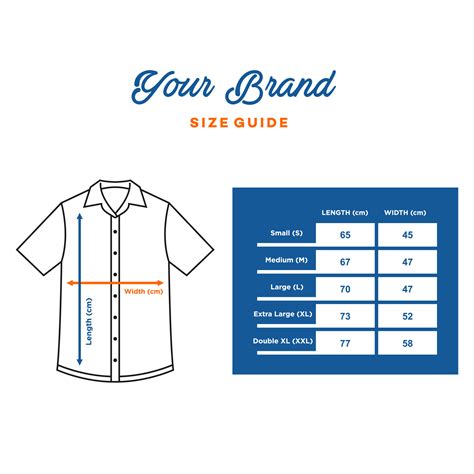 short sleeve shirt size chart template vector. Infographic table of ...