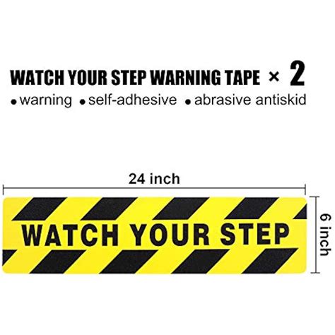 6 By Signs 24 Inches Watch Your Step Warning Sticker Adhesive Tape Anti Slip For | eBay