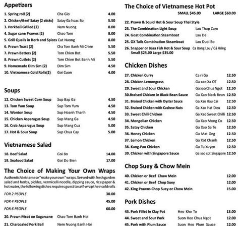 Bonjour Vietnam Menu, Menu for Bonjour Vietnam, Athol Park, Adelaide - Urbanspoon/Zomato