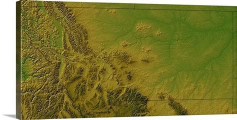 Topographic map of Montana Wall Art, Canvas Prints, Framed Prints, Wall ...