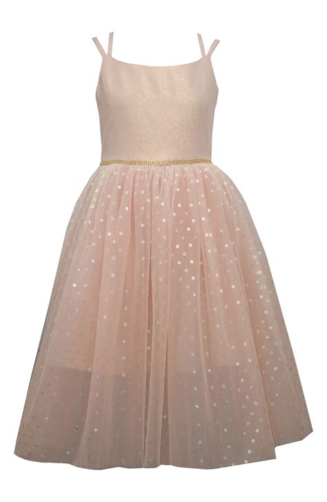 Iris & Ivy Sleeveless Foil Dot Party Dress (Big Girl) | Nordstrom ...