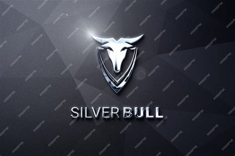 Premium PSD | Luxury silver chrome logo mockup