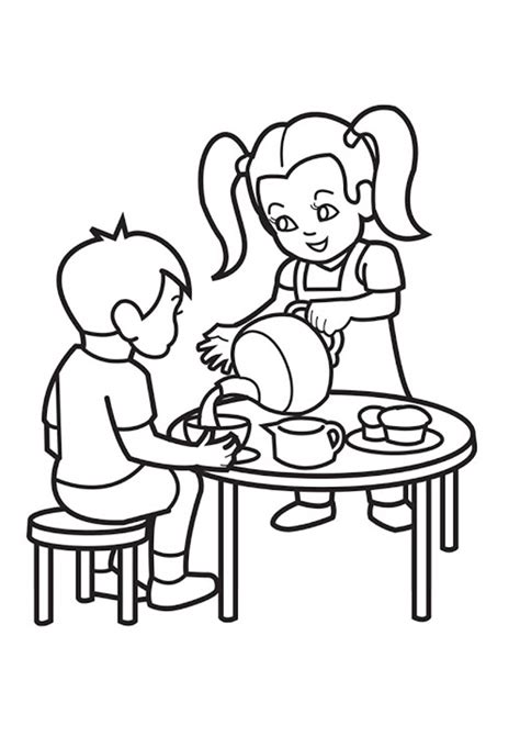 Coloring Pages | Tea Party Coloring Pages For Kids