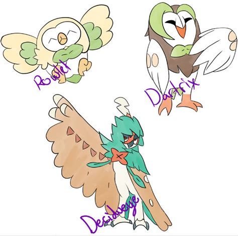 Rowlet Evolution Chart by StarClanLove on DeviantArt