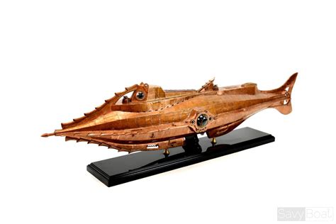 Nautilus Submarine Handcrafted Wooden/Copper Model Ship | SavyBoat