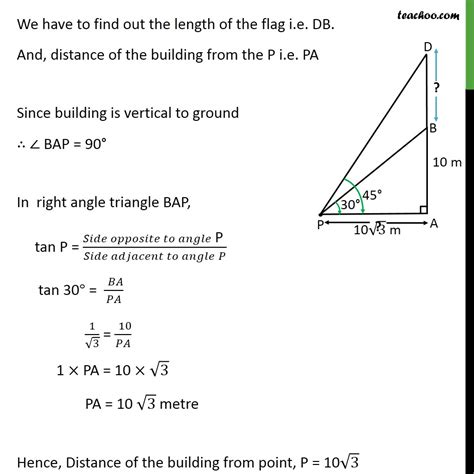 Example 4 - From a point P on the ground angle of elevation