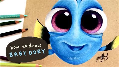 HOW TO DRAW BABY DORY | prismacolor pencils - YouTube