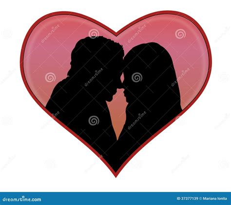 Lovers silhouette stock illustration. Illustration of decorative - 37377139