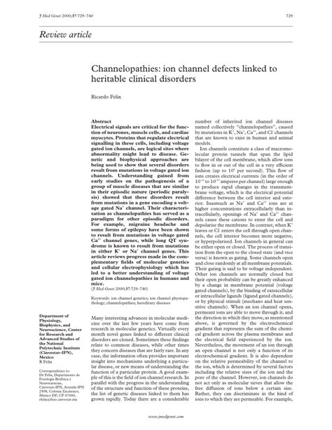 (PDF) Channelopathies: Ion channel defects linked to heritable clinical ...