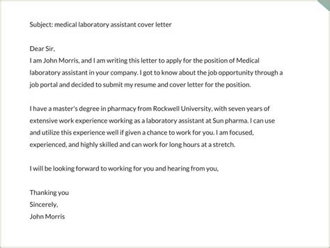 Resume Cover Letter Sample Medical Assistant - Resume Example Gallery
