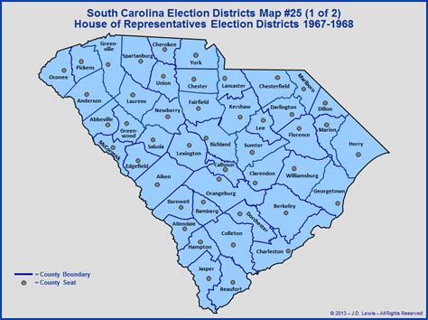 The South Carolina General Assembly - Election Districts Map #25 - 1967 to 1968