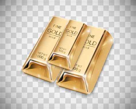 Premium Vector | Gold bar isolated on transparent background.