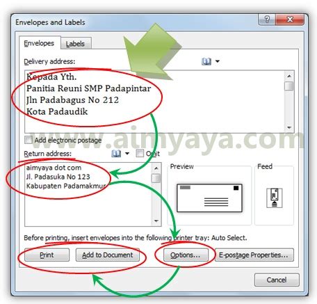 Cara print amplop di word 2010 2021