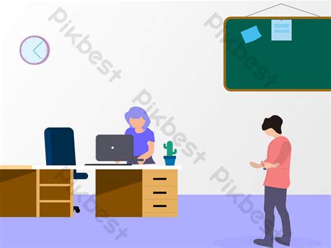 Cartoon Working Environment Elements PNG Images | AI Free Download - Pikbest