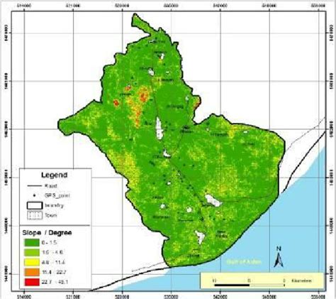 Slope gradient map of the study area | Download Scientific Diagram