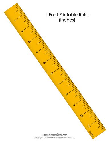 Printable 1-Foot Ruler for Math and Science Class - Tim's Printables