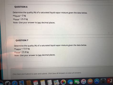 Solved QUESTION 4 Determine the quality (%) of a saturated | Chegg.com