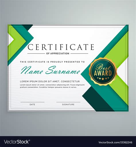 Modern geometric shape certificate design template