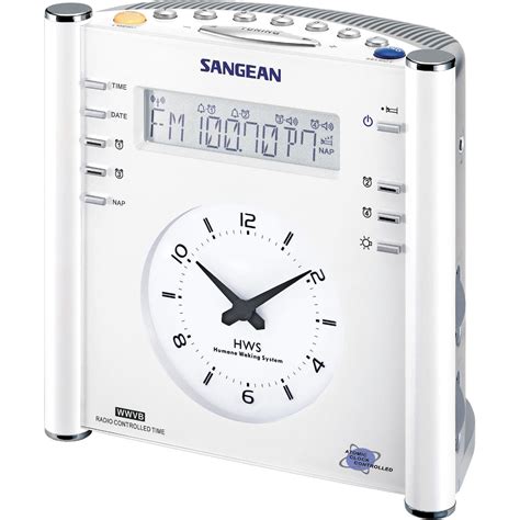 Sangean RCR-3 AM/FM Atomic Digital/Analog Clock Radio (White), One Size - Walmart.com