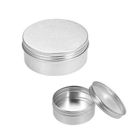 Uxcell 8.3oz Screw Top Lid Round Aluminum Cans Tin Containers 3 Pack - Walmart.com - Walmart.com