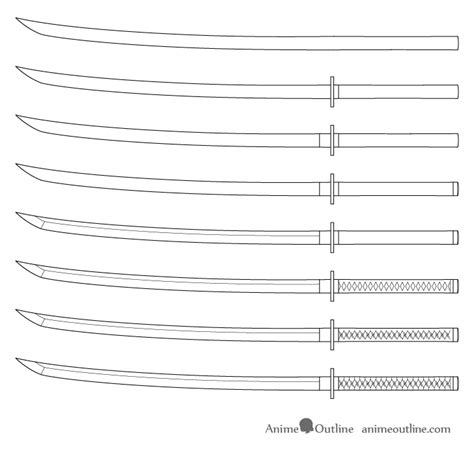 How to Draw a Katana (Sword) Step by Step - AnimeOutline