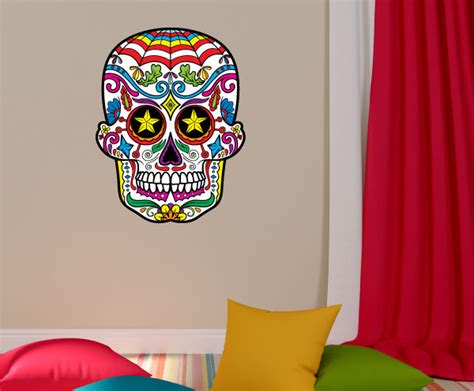 - Sugar Skull Vinyl Wall Decal SugarSkullUScolor012 - View in Your Room ...