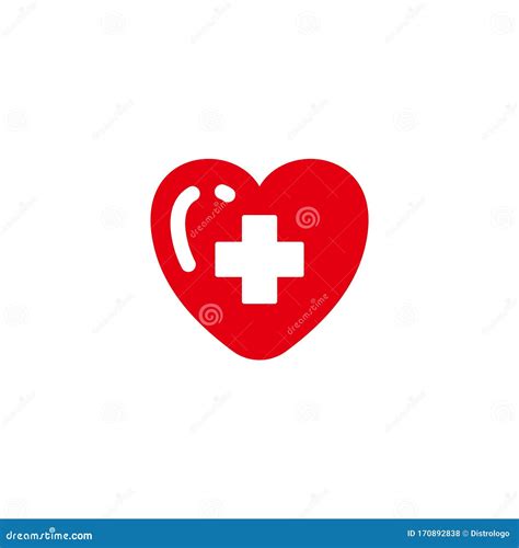 Heart Care with Hospital Plus Sign Vector Illustration. Heart Vector ...