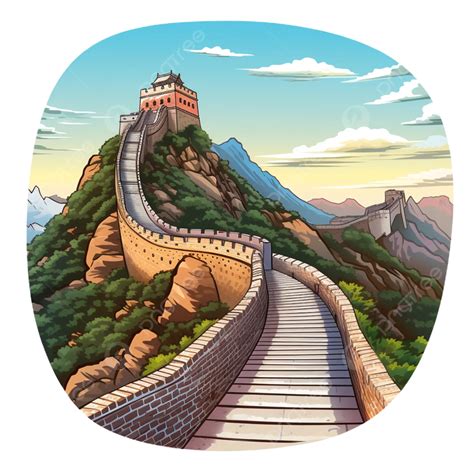Beautiful Great Wall Of China Sticker, Wall, Sticker, Wonders PNG Transparent Image and Clipart ...