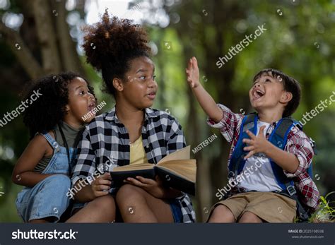 Children Boy Sitting Tree Base Telling Stock Photo 2025198938 ...