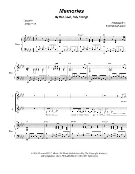 Memories (arr. Stephen DeCesare) Sheet Music | Elvis Presley | Vocal Duet