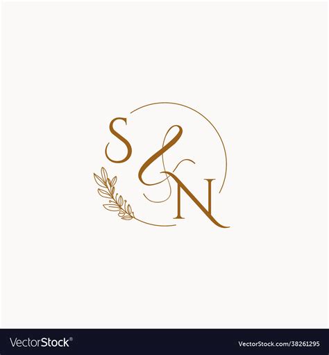 Sn initial wedding monogram logo Royalty Free Vector Image