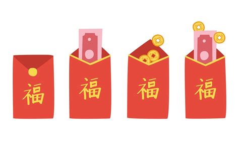 Vector set of Chinese New Year red envelope clipart. Simple red ...