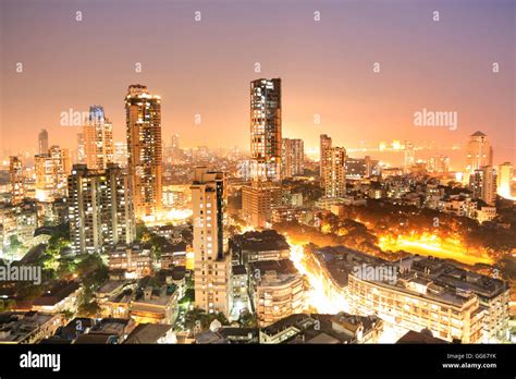 View of downtown Mumbai from Kemp's Corner, Malabar Hill Stock Photo ...