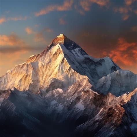 Premium AI Image | At sunset admire the beautiful Tibetan mountain panorama Generative AI