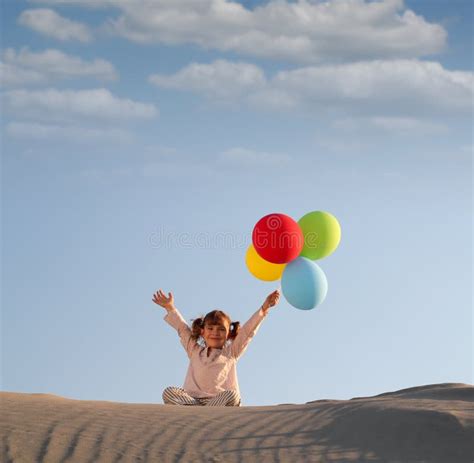 Little Girl with Colorful Balloons Stock Photo - Image of beautiful, beauty: 27196556