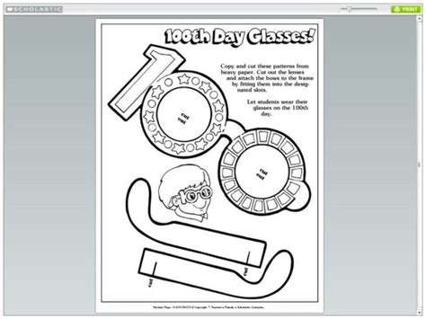 100th Day Glasses Template Printable - Free Printable Templates