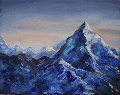 Lonely Mountain Cliff Painting by M B - Fine Art America