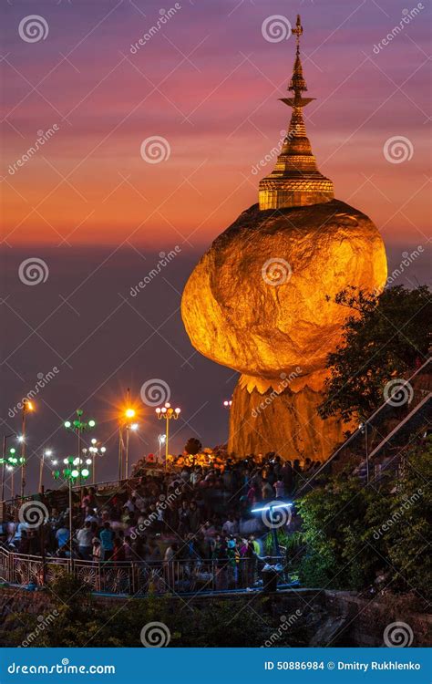 Golden Rock - Kyaiktiyo Pagoda, Myanmar Editorial Stock Image - Image of golden, pilgrimage ...