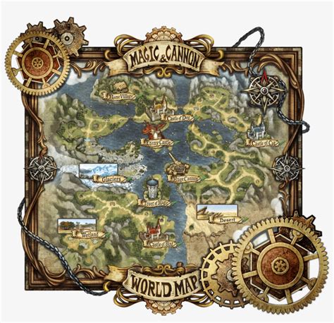 Steampunk City Battle Map World map illustrated in a steampunk style ...