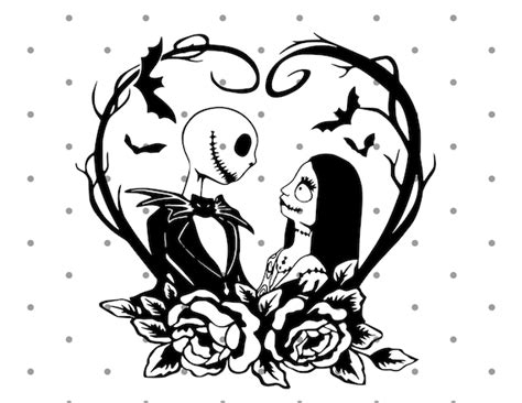 Jack and Sally in Heart SVG the Nightmare Before Svg Jack Svg - Etsy UK