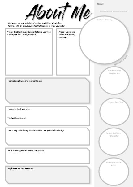 Back to School: About Me Template – Awaken English