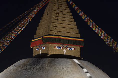 Buddha eyes at night [Boudhanath Stupa]