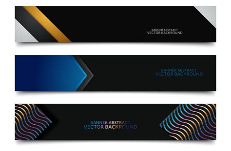 Design of black horizontal web banners 673165 Vector Art at Vecteezy