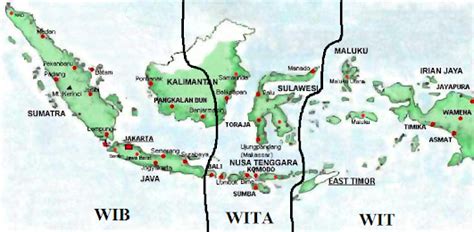 Pembagian Wilayah Waktu di Indonesia WIB, WITA, WIT - Gurumurid.net